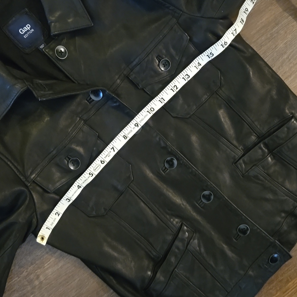 GAP Button Front Leather Jacket - image 9